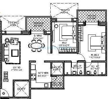 2 BHK 1100 Sq. Ft. Apartment