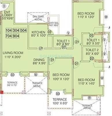 3 BHK 1513 Sq. Ft. Apartment