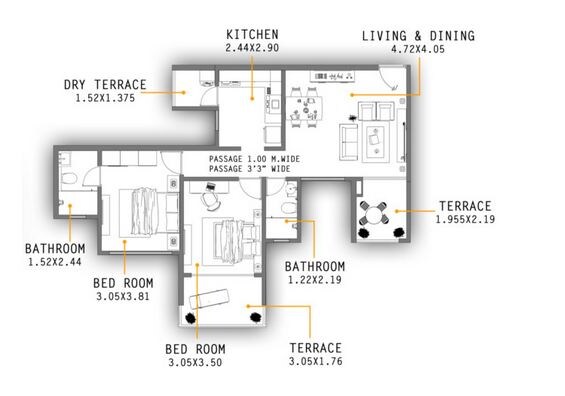 Other, brahma-f-residences 2 Bedroom 924 Sq.Ft. Apartment In Kalyani Nagar Pune 9001484