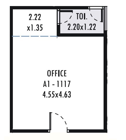 Floor plan of 234 Sq. Ft. Office Space in Bramha Boulevard, Pune