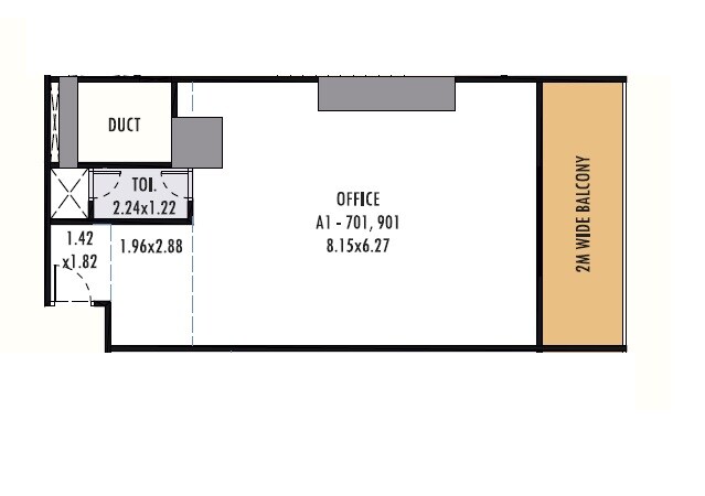 Floor plan of 877 Sq. Ft. Office Space in Bramha Boulevard, Pune