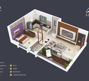 1 BHK 392 Sq. Ft. Apartment in Bright Katraj Sierra