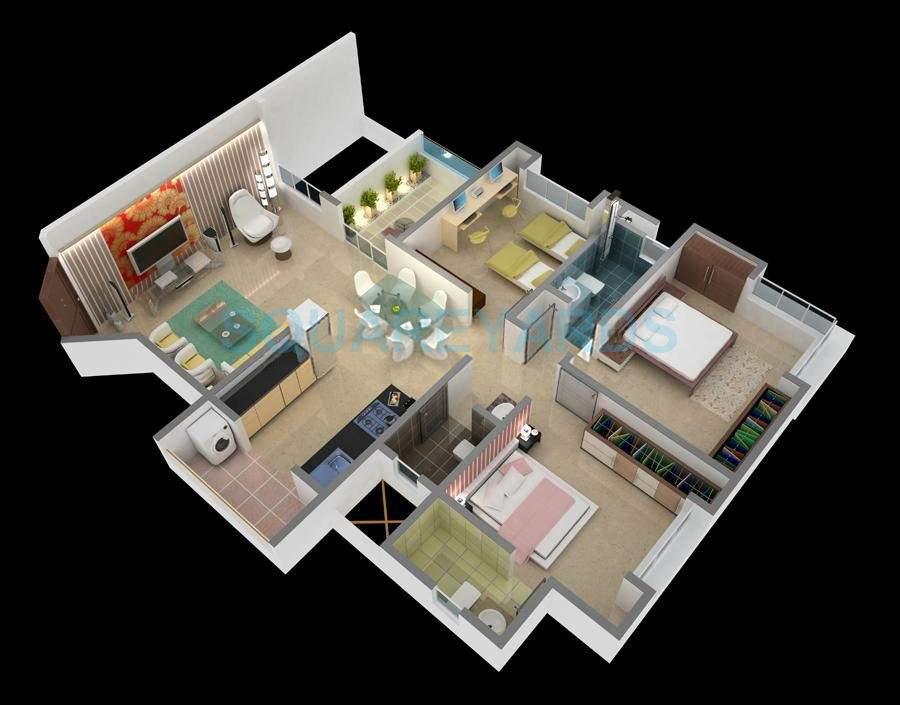 3 BHK 1086 Sq. Ft. Apartment