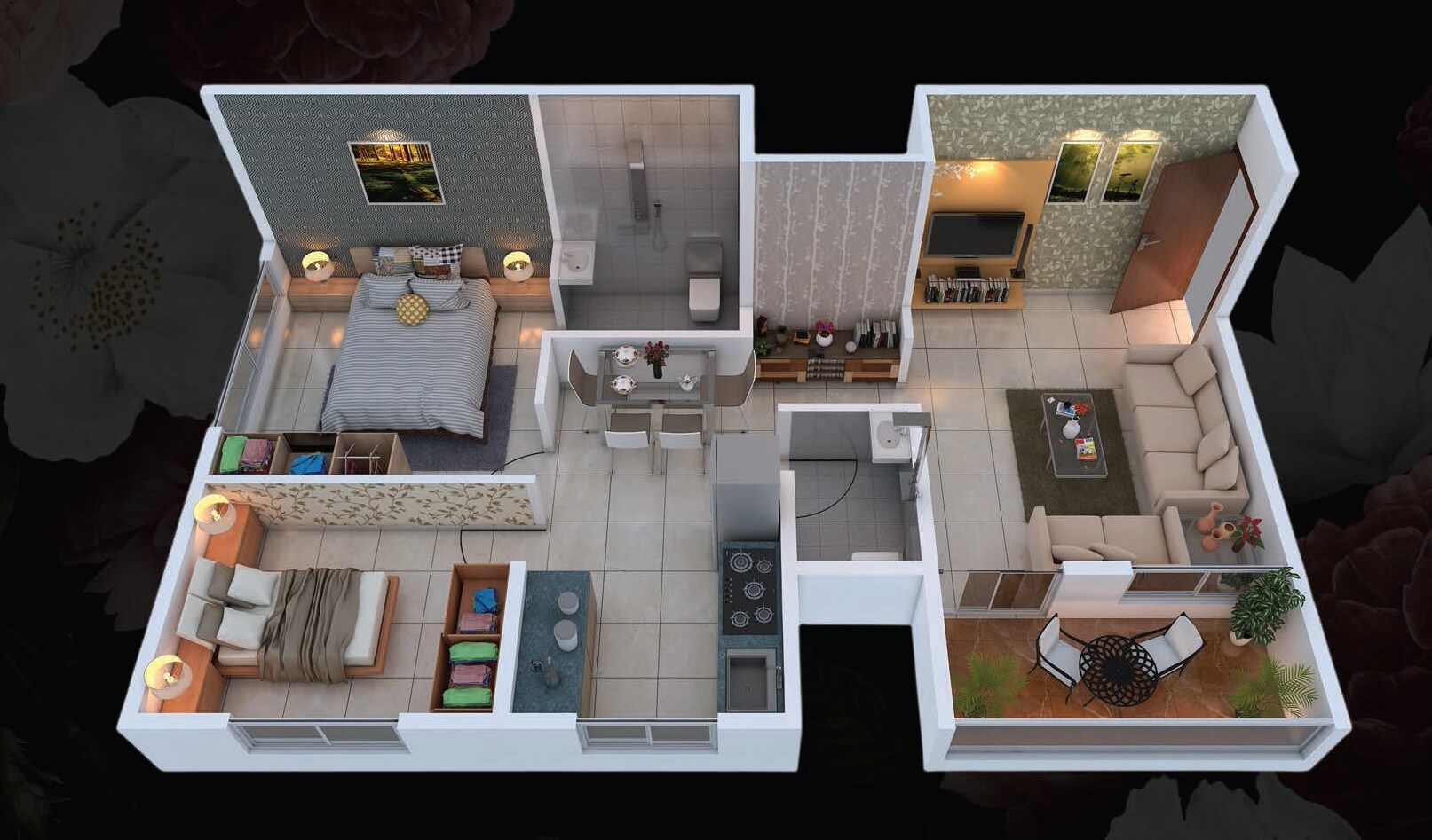 2 BHK 614 Sq. Ft. Apartment