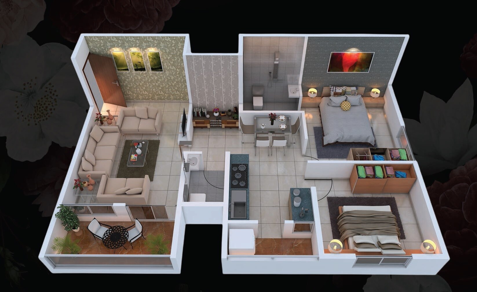 2 BHK 714 Sq. Ft. Apartment