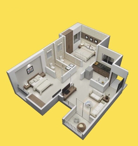 2 BHK 504 Sq. Ft. Apartment