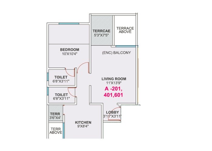 1 BHK 456 Sq. Ft. Apartment