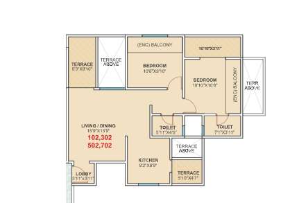caratlane marigold apartment 2 bhk 536sqft 20205404125459