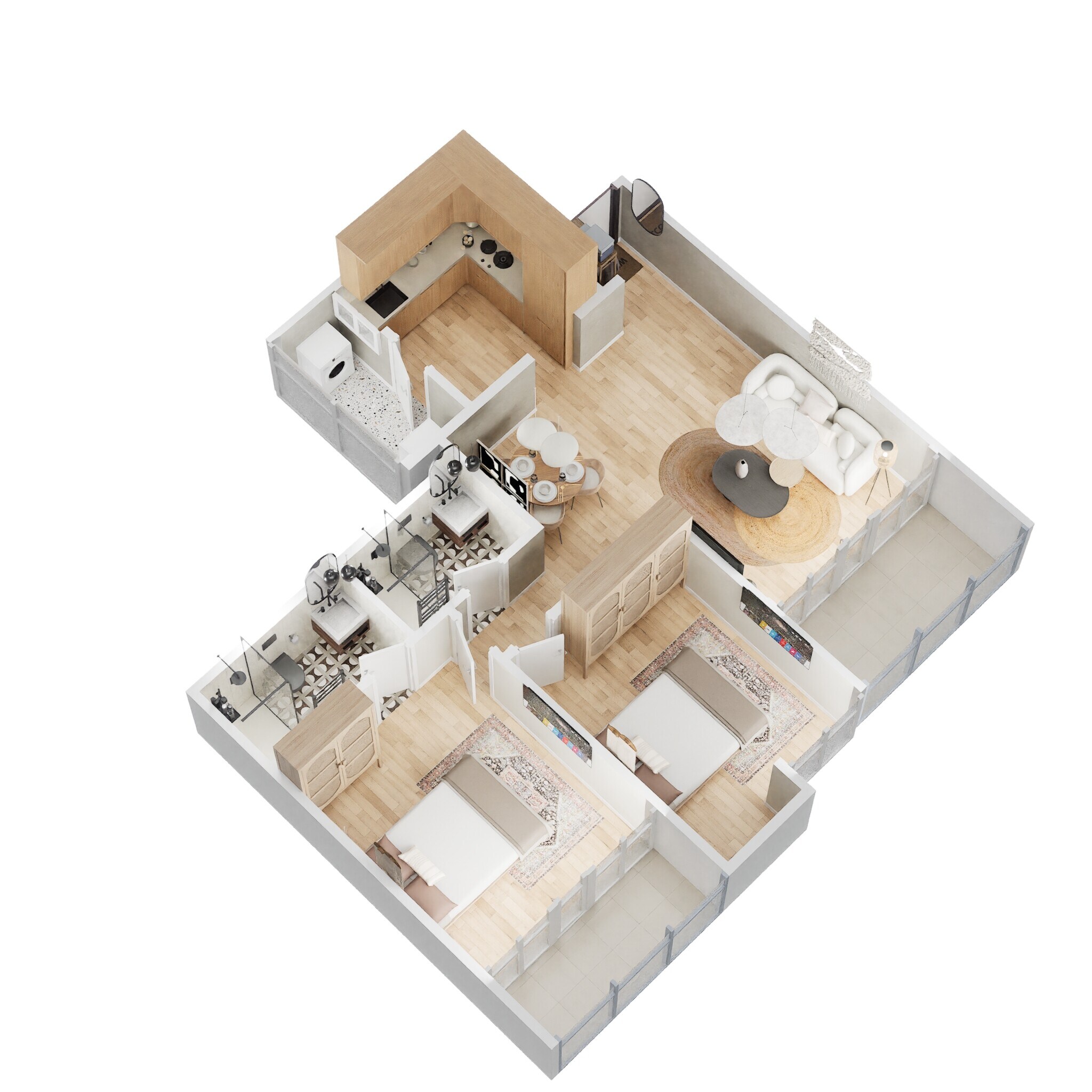 Floor plan of 2 BHK 790 Sq. Ft. Apartment in Ceratec West Winds, Pune