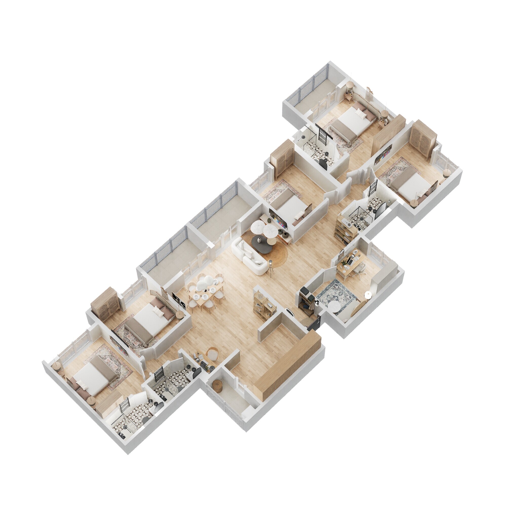 Floor plan of 5 BHK 1770 Sq. Ft. Apartment in Ceratec West Winds, Pune