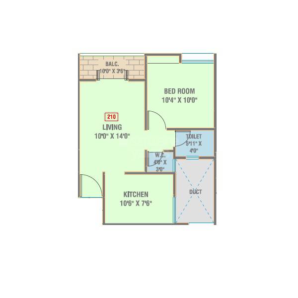 1 BHK 449 Sq. Ft. Apartment