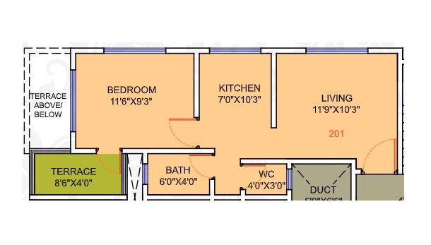 1 BHK 359 Sq. Ft. Apartment