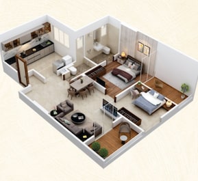2 BHK 761 Sq. Ft. Apartment in Choice Goodwill Elements
