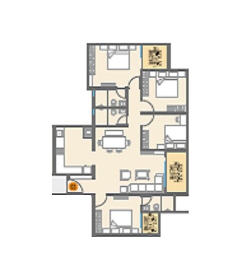 Other, choice-que-914 4 Bedroom 1078 Sq.Ft. Apartment In Keshav Nagar Pune 7761981