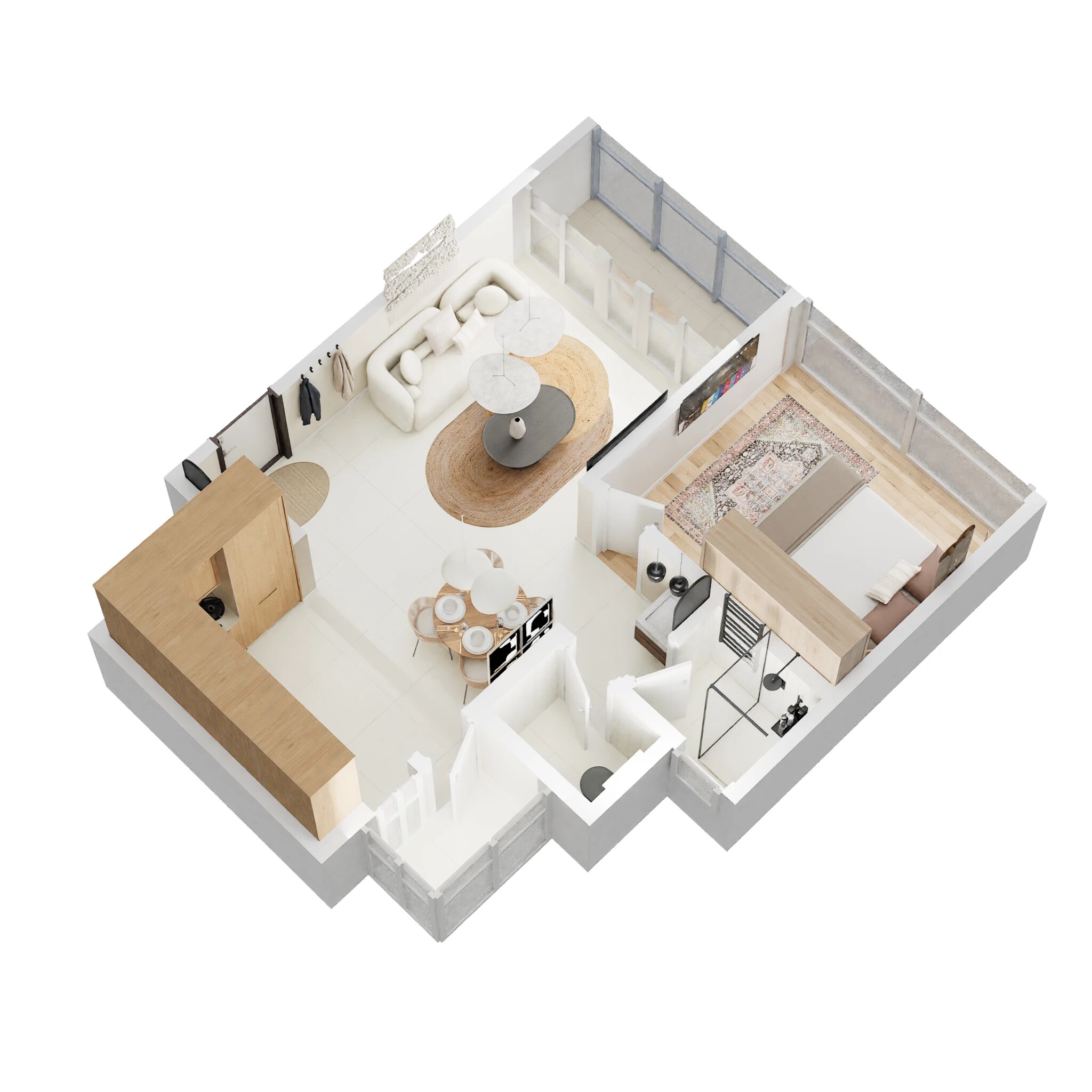 Floor plan of 1 BHK 505 Sq. Ft. Apartment in Chordia Avalon City Phase I, Pune