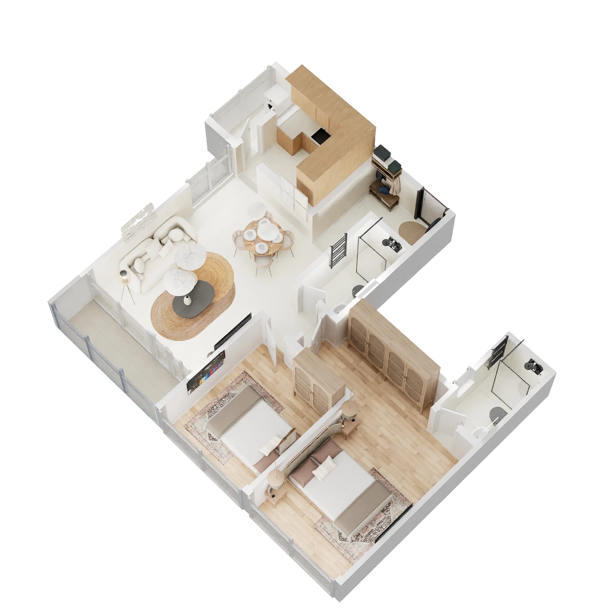Floor plan of 2 BHK 746 Sq. Ft. Apartment in Chordia Avalon City Phase I, Pune