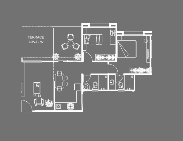 Floor plan of 2 BHK 616 Sq. Ft. Apartment in Classic Swar Gandhar, Pune