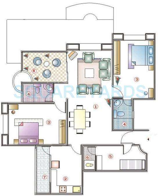 clover highlands apartment 2bhk 1420sqft 11645