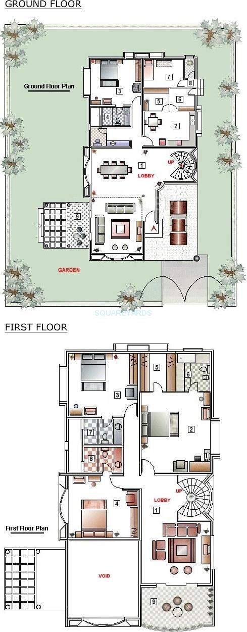 Floor plan of 4 BHK 4287 Sq. Ft. Villa in Clover Hills, Pune