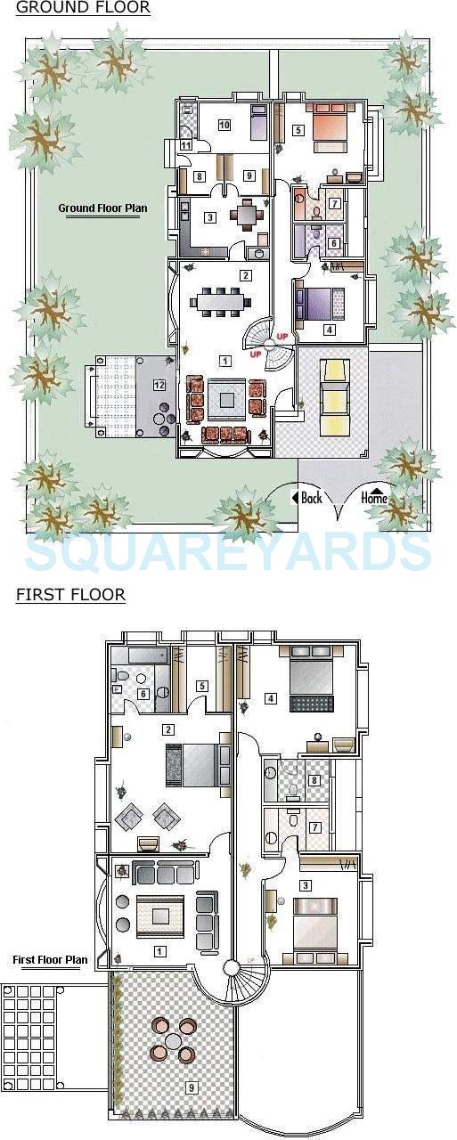 Floor plan of 5 BHK 3531 Sq. Ft. Villa in Clover Hills, Pune