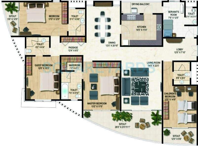clover palisades apartment 4bhk 3200sqft 11204
