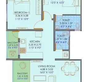 2 BHK 747 Sq. Ft. Apartment in Creative Anagha Ankur