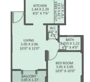 1 BHK 446 Sq. Ft. Apartment in CTM Malhar Skies
