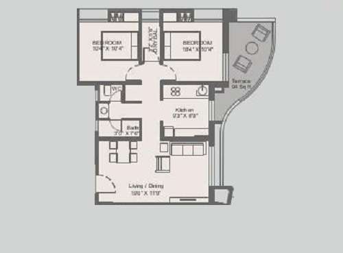 2 BHK 626 Sq. Ft. Apartment in Dange Casa 7