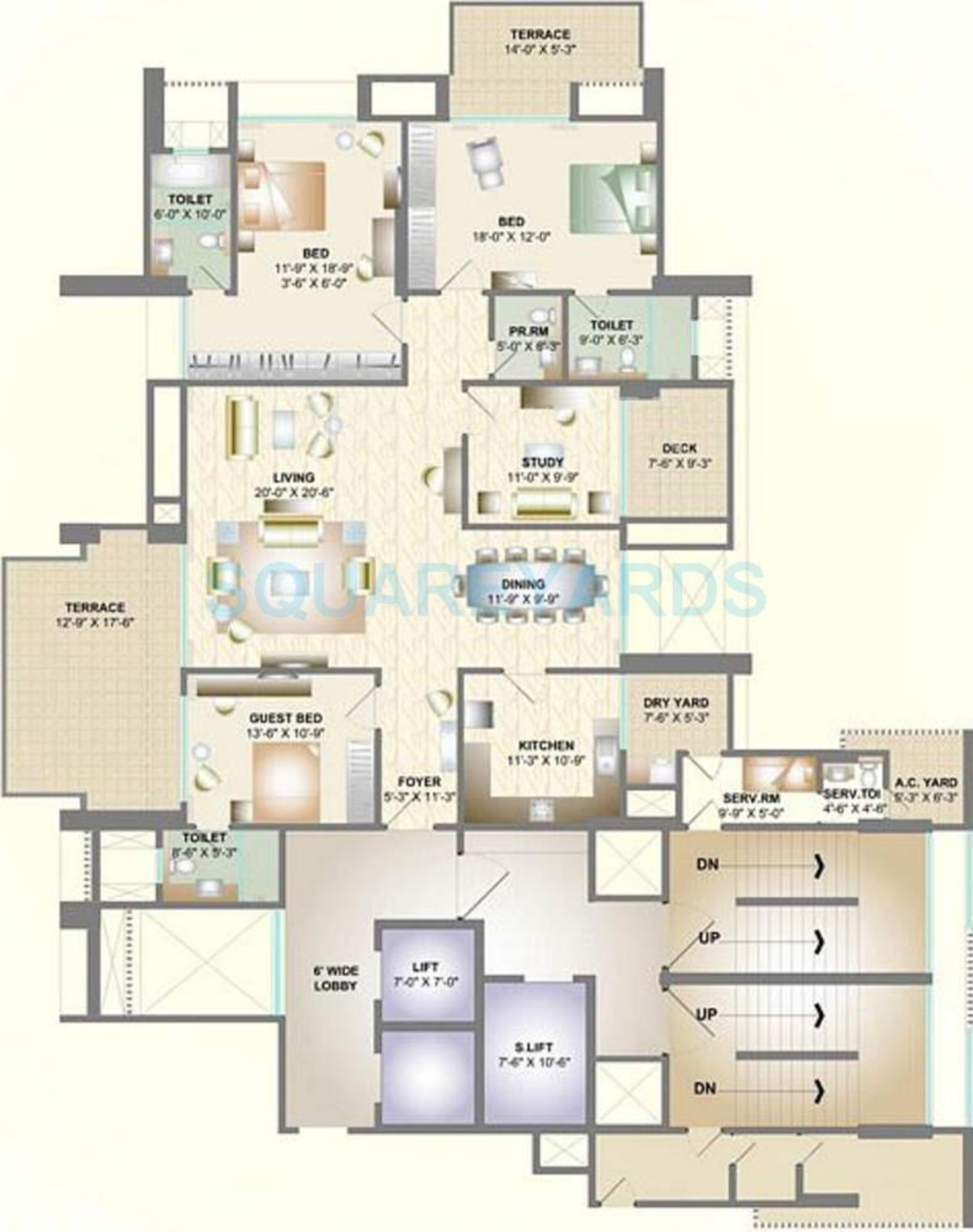 db realty orchid golf view apartment 3bhk 3180sqft 11291
