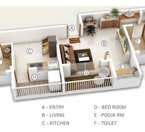 2 BHK 657 Sq. Ft. Apartment in Deep Upavan