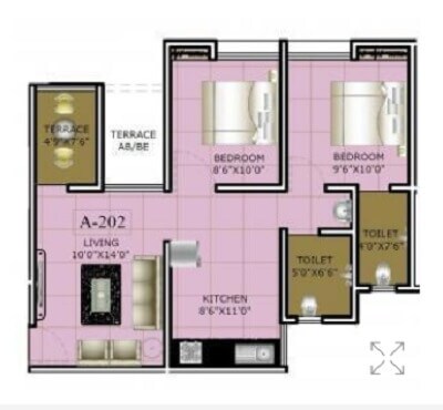 2 BHK 577 Sq. Ft. Apartment
