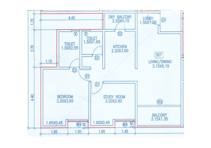 2 BHK 710 Sq. Ft. Apartment in Dhanlaxmi Evana Homes