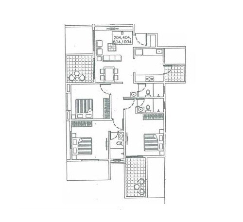 Floor plan of 2 BHK 825 Sq. Ft. Apartment in Dolphin Casa Grande, Pune