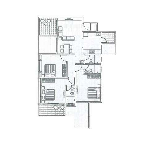 Floor plan of 3 BHK 1165 Sq. Ft. Apartment in Dolphin Casa Grande, Pune