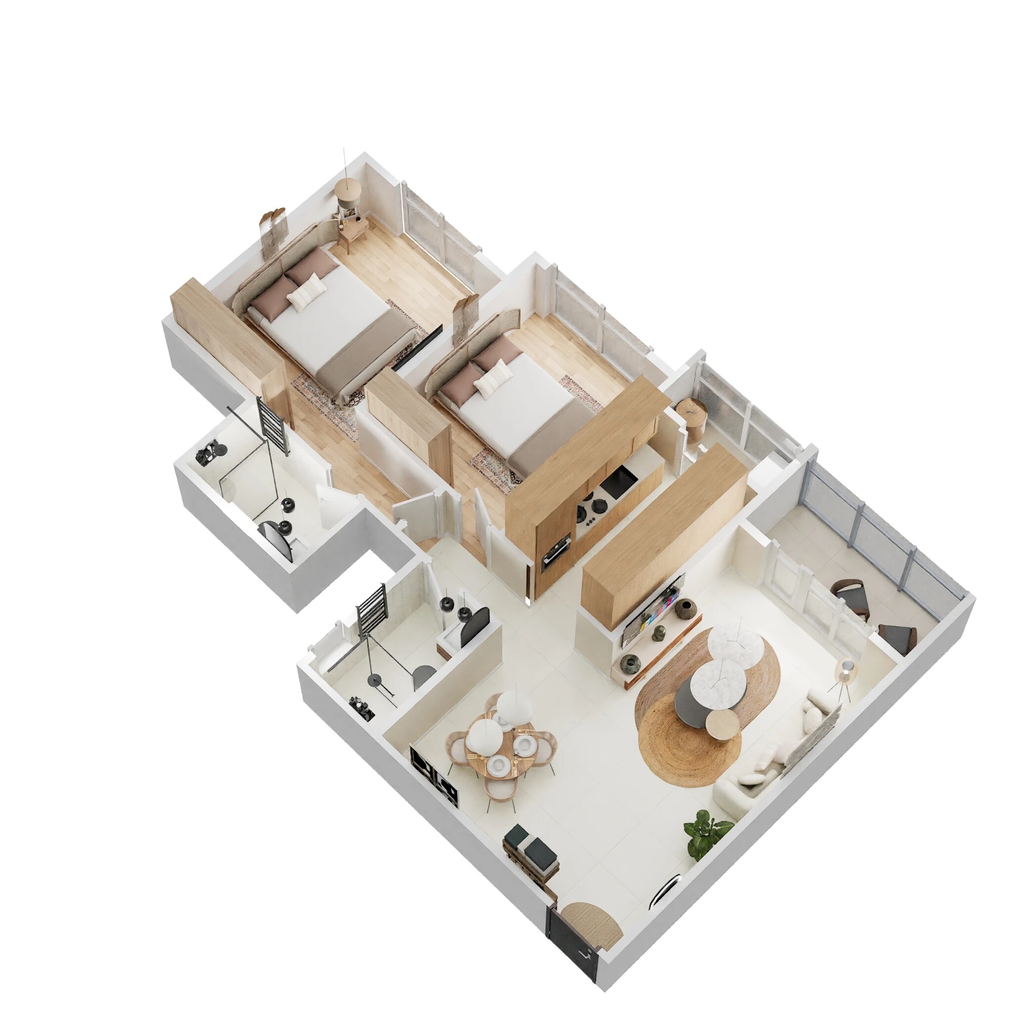 2 BHK 858 Sq. Ft. Apartment