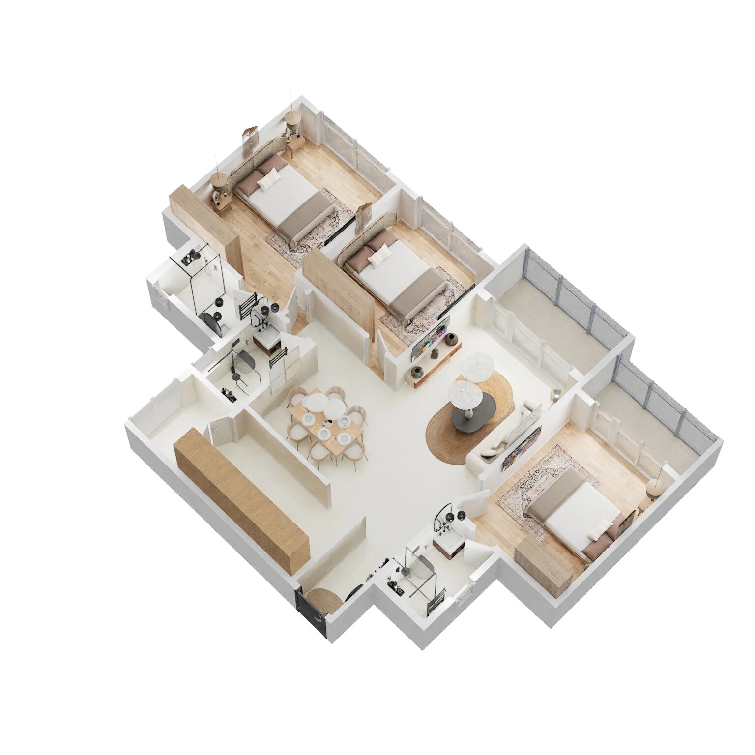 3 BHK 1082 Sq. Ft. Apartment