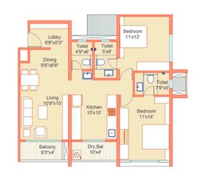 2 BHK 940 Sq. Ft. Apartment in Dream Delmont