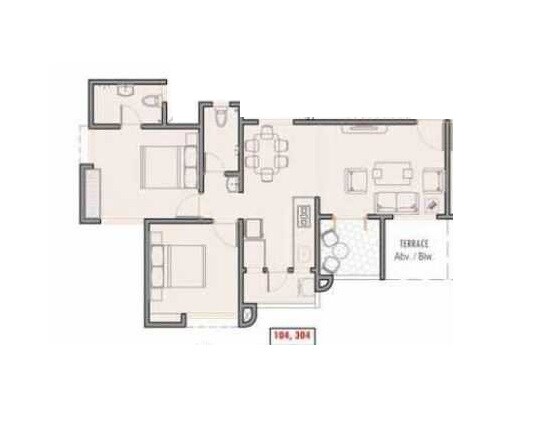 2 BHK 726 Sq. Ft. Apartment