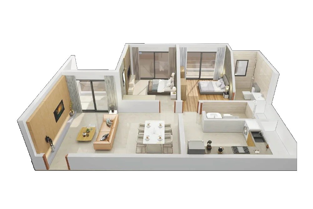  2 BHK Apartment at Duville Riverdale Grove, Kharadi – for Rent