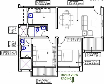  2 BHK Apartment at Duville Riverdale Grove, Kharadi – for Sale