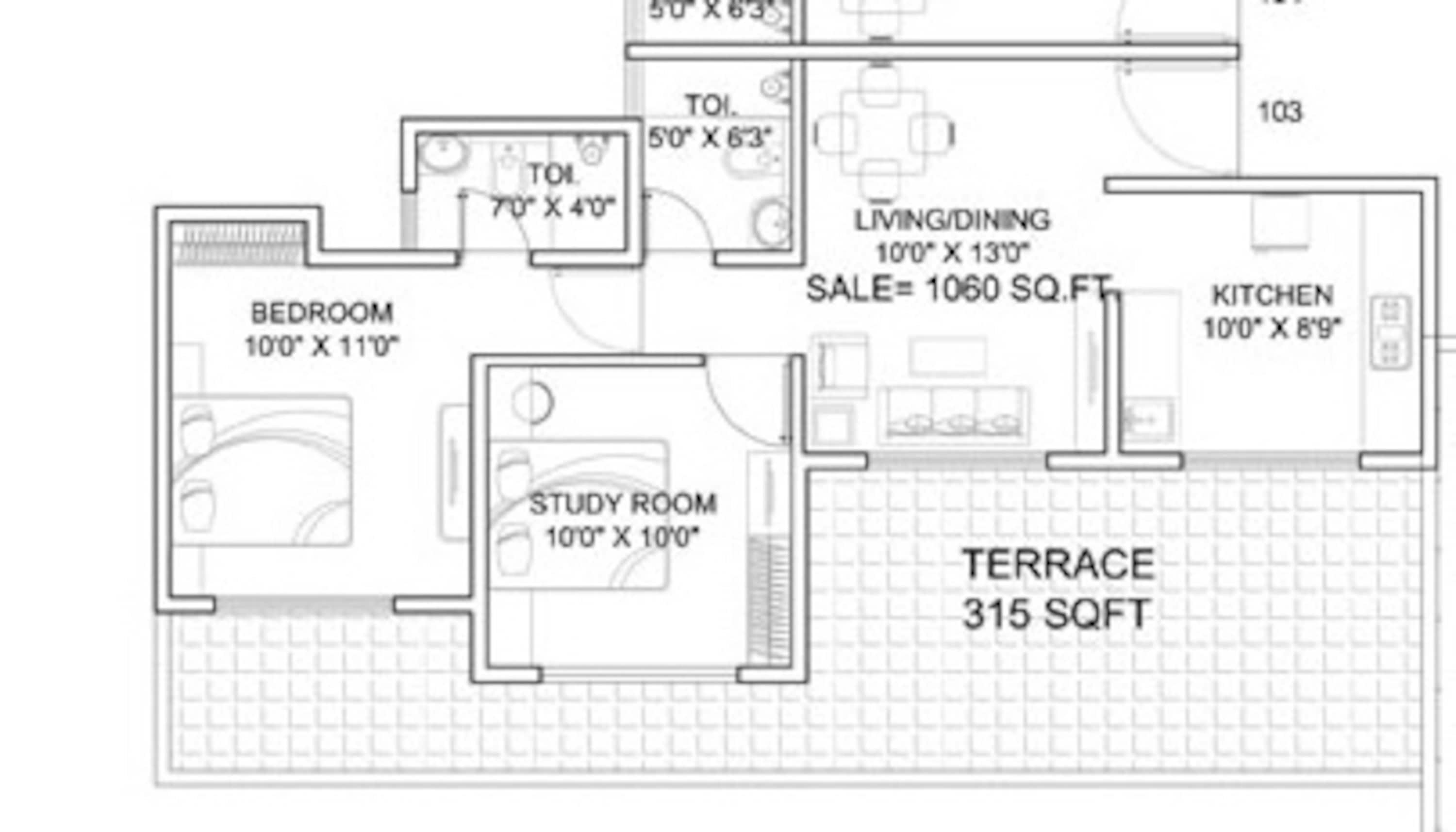 dynamic linea apartment 2bhk 1060sqft 1