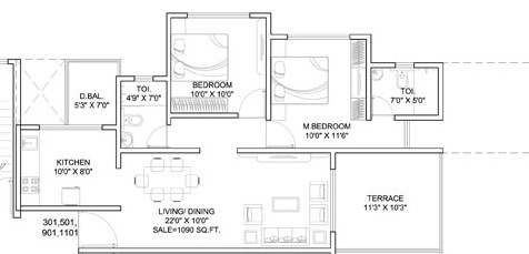 dynamic linea apartment 2bhk 1090sqft 1