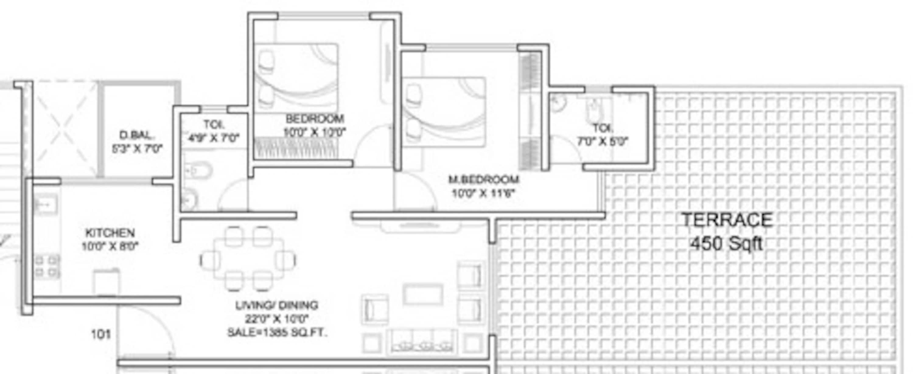 dynamic linea apartment 2bhk 1385sqft 1