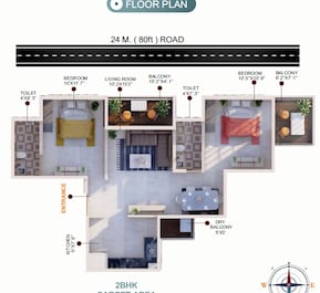 2 BHK 721 Sq. Ft. Apartment in Ecorb Vrindavan Park