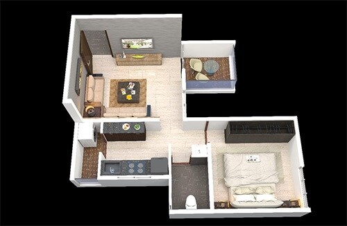 1 BHK 438 Sq. Ft. Apartment