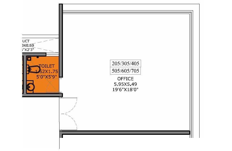 Floor plan of 385 Sq. Ft. Office Space in Five Bawdhan Business Hub, Pune