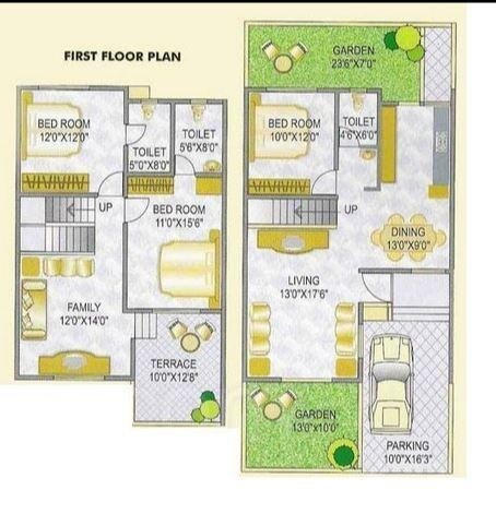 Floor plan of 3 BHK Villa - 2115 sq. ft. in Five Gardens, Pune
