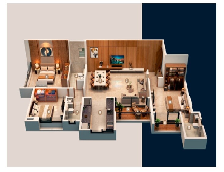 3 BHK 1128 Sq. Ft. Apartment