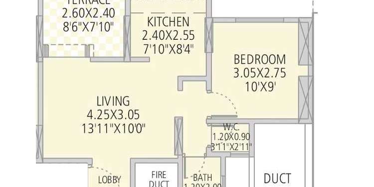 g k silver land residency apartment 1 bhk 403sqft 20241211111254