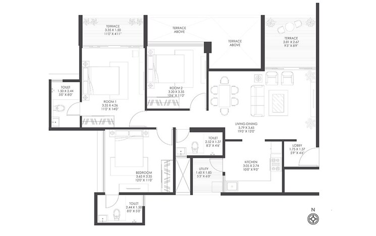 Other, gagan-adira 3 Bedroom 1132 Sq.Ft. Apartment In Wagholi Pune 9352908